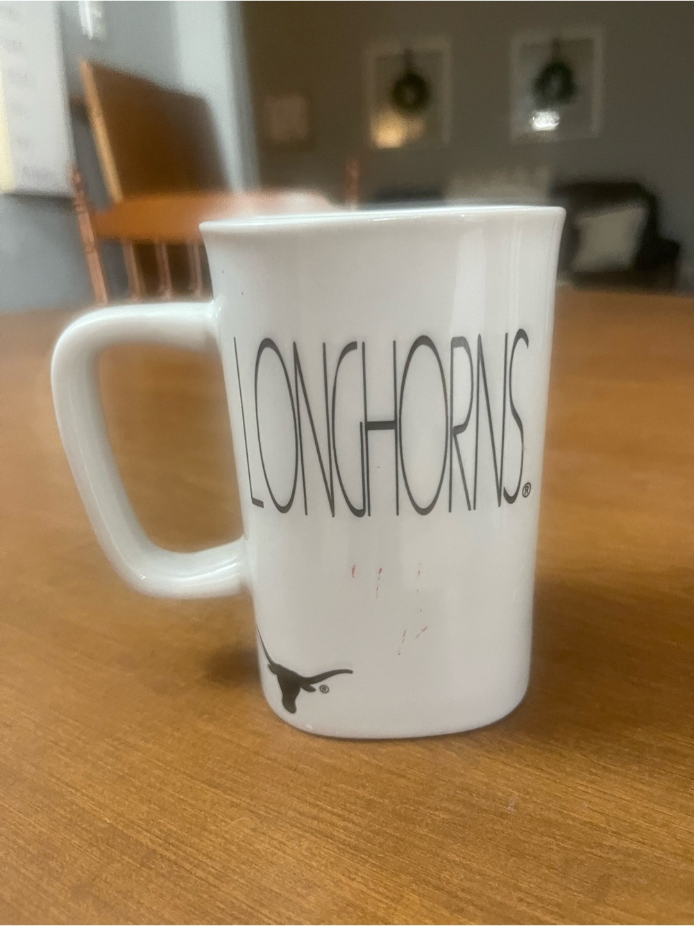 NCAA Texas Longhorns Square Ceramic Coffee Mug White Black Licensed NEW